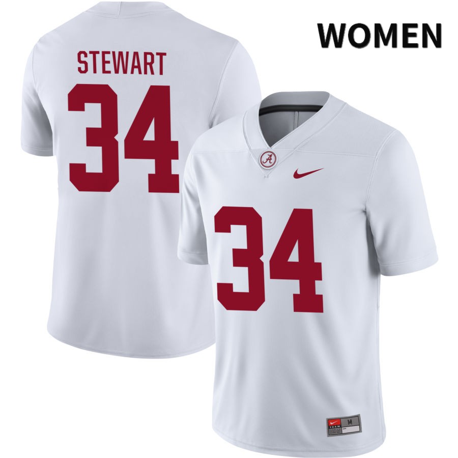 Alabama Crimson Tide Women's Mekiel Stewart #34 NIL White 2022 NCAA Authentic Stitched College Football Jersey YE16Q75WT